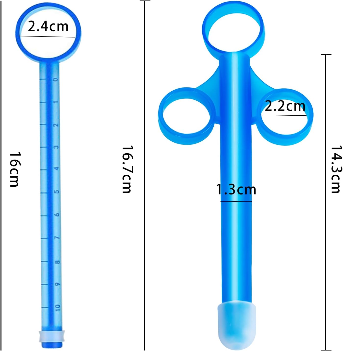Soxeeh ローションインフューザー 10ml 容量シリンジ プラスチック製ラブインフューザー 2 個セット (ブルー) - 画像 (5)