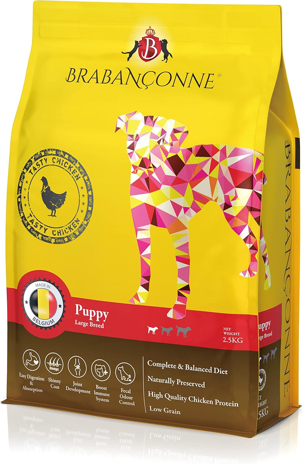 ブラバンコンヌ 大型犬 中型犬 子犬用 ドッグフード チキン 2.5kg ベルギー産 乾燥 小粒 消化器ケア 免疫ケア 関節ケア 小粒 乾燥 無添加 グルテンフリー